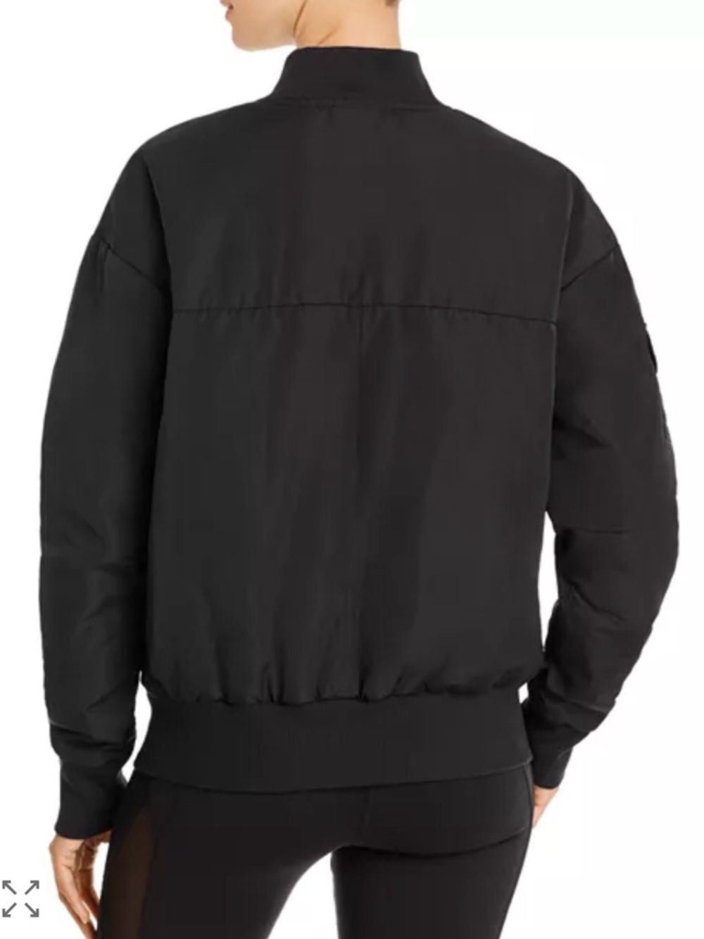 ALO Yoga Black Bomber Jacket with Zip Chest Pocket - Picture 6 of 6